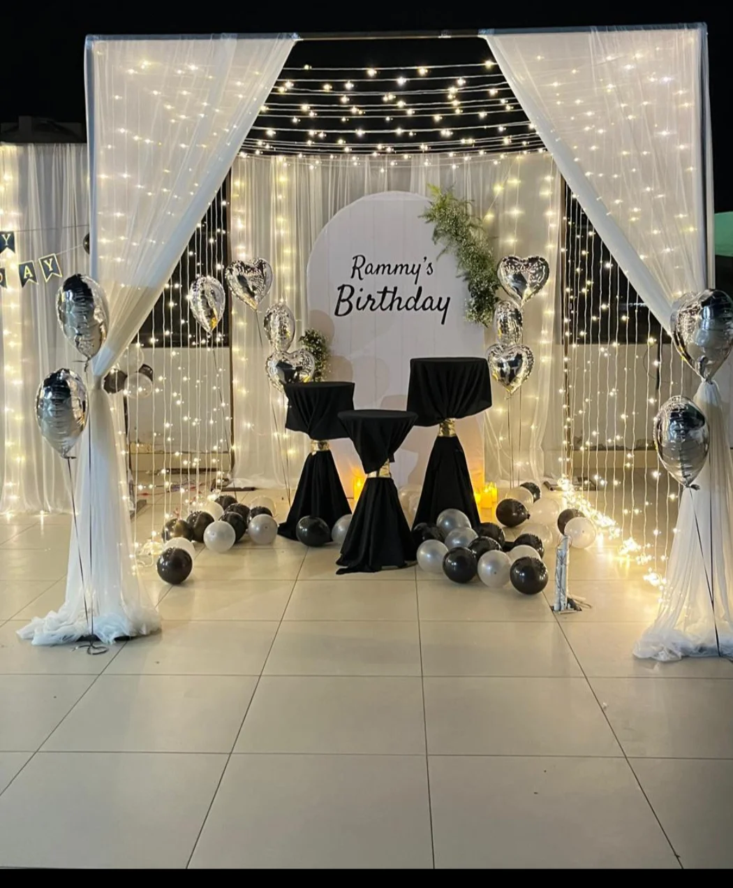 Black & Silver Canopy Decor